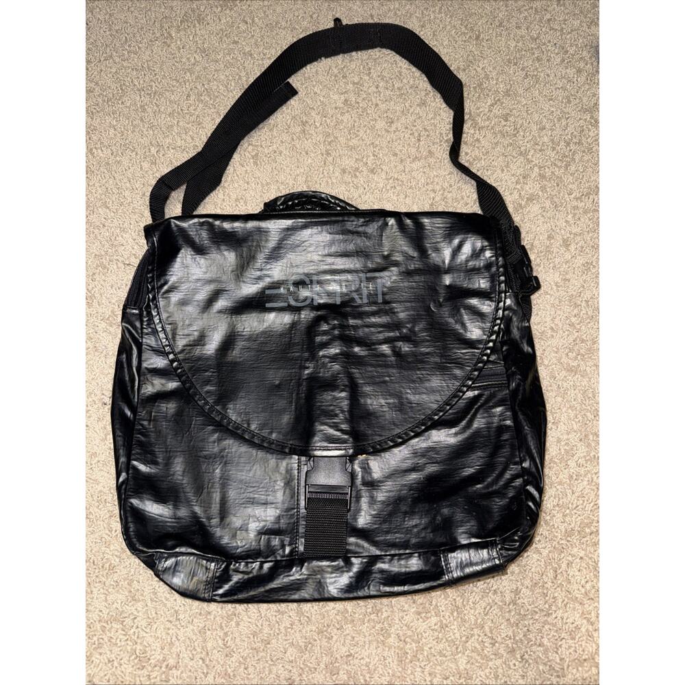 ESPRIT VINTAGE Messenger Crossbody Bag - Black 100% PVC